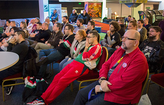 The audience watches as the final reaches a conclusion