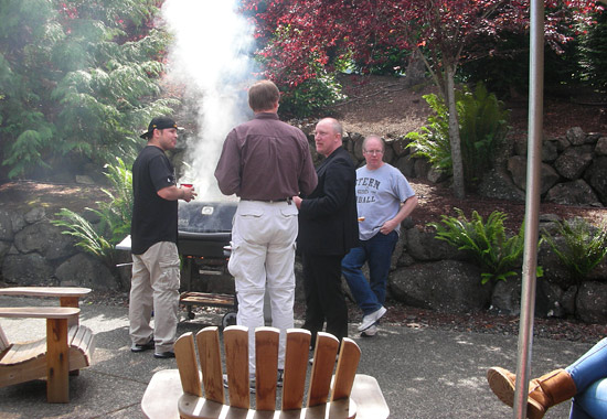 The barbeque is fired-up