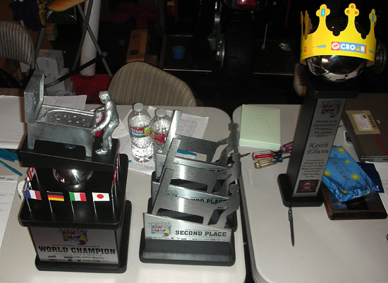 The trophies for the top four and for Keith Elwin
