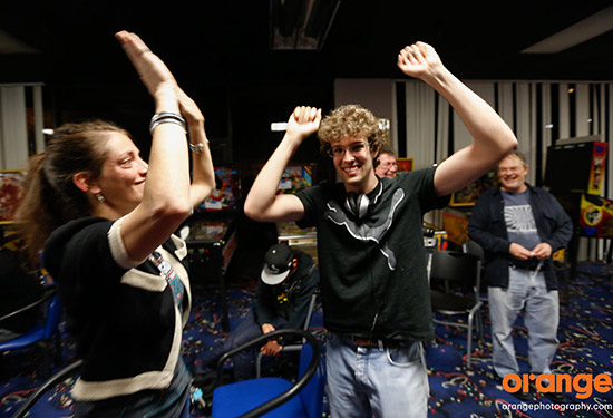 Robert celebrates with Molly Atkinson