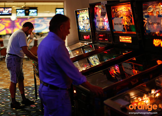 Practice bank in the bowling alley's arcade