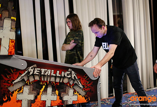 Mads Kristensen tries to win the Metallica side event 
