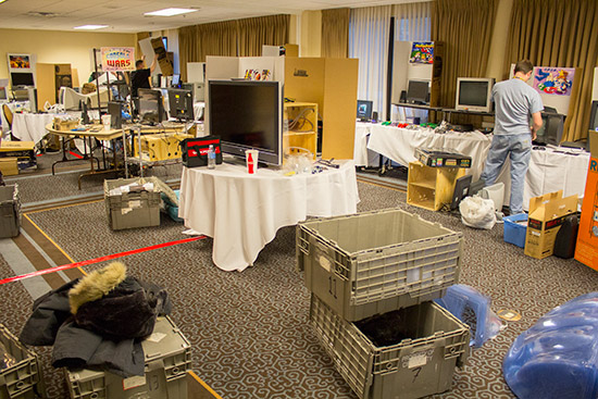 The Die-Hard Gamers room is also prepared for Saturday's guests
