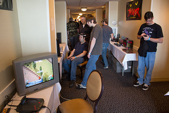 The action overflowed into the corridors here too