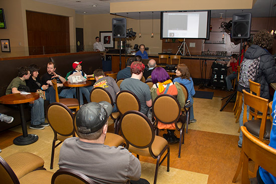 Jim Schelberg gave a presentation of pinball-related video clips