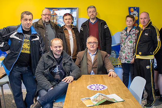 The Mihiderka Pinball & Food Festival tour group with Eugeniusz