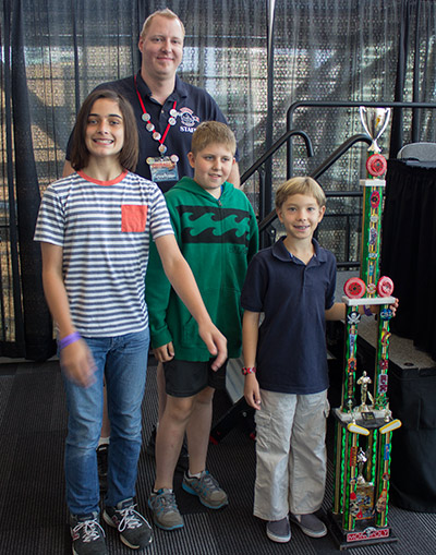 The top three in the Kids Tournament