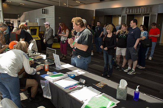 Guests purchasing or collecting their entry tickets