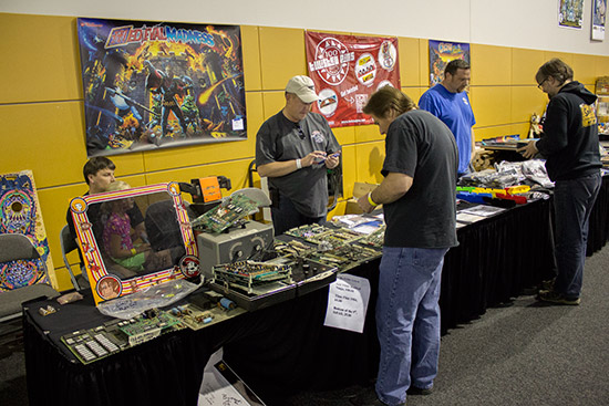 Twisted Pins' stand was in the centre of this row of vendors