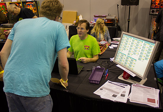 Tournament organiser Dave Stewart at the main desk