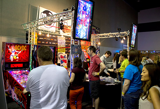 Marco Specialties had a four of the latest Stern pinballs and also sold a selection of parts from their stand