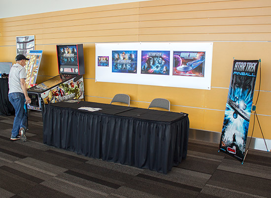 Steve Ritchie had a stand with a whitewood Star Trek pinball