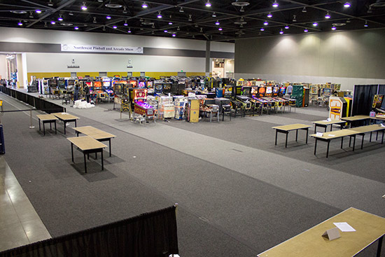 The show hall on Thursday afternoon