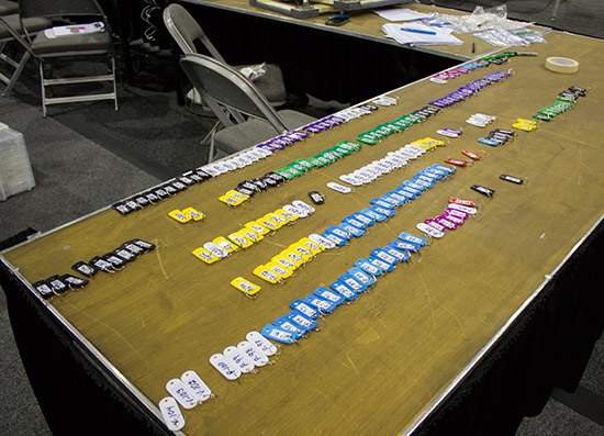 Key tags for incoming machines