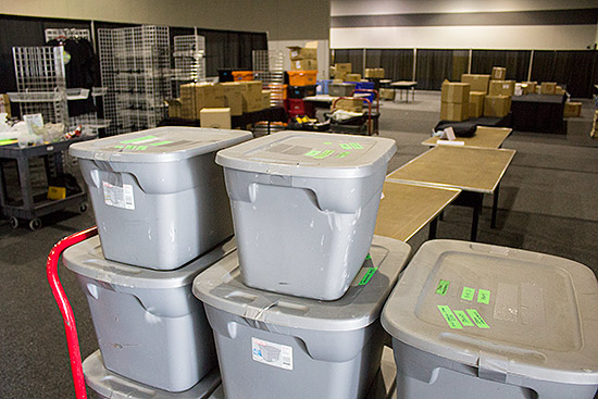 Some of the many vendors' parts boxes