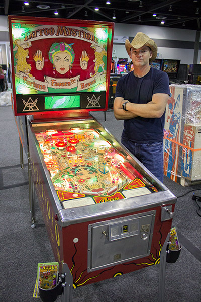 Brian Cox with his custom Tattoo Mystique machine
