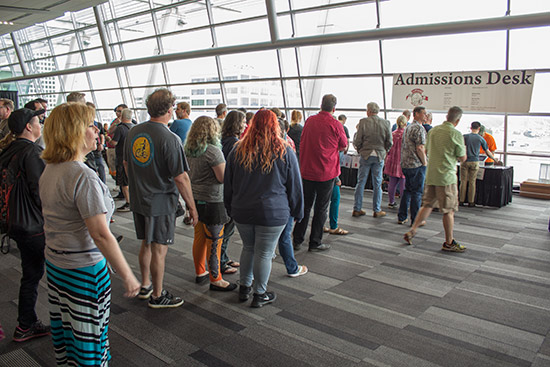 The queue for registration