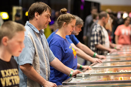 Show visitors enjoying the games