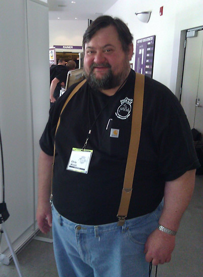 Chris Walsh, another show organizer, gives us a smile