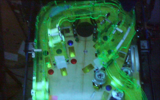 Early prototype with glow plastic ramp