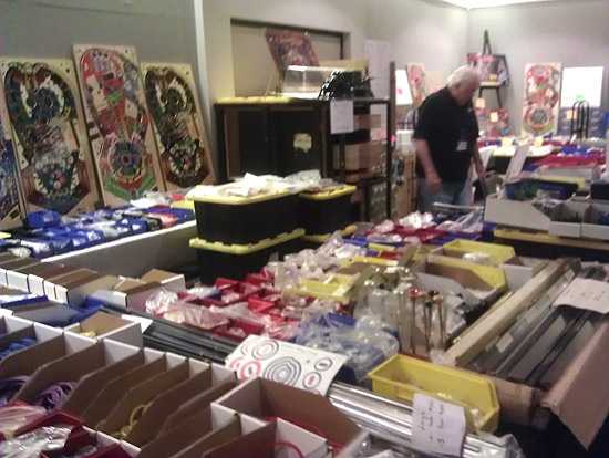 It seemed to take up a little less space this year, but he still has plenty of goods available for sale