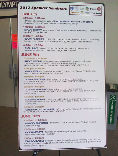 The seminars list