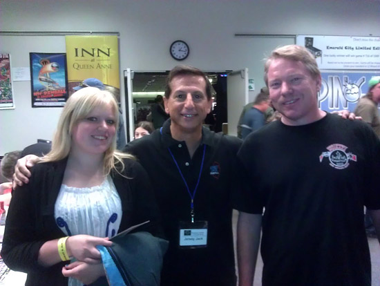 Jack poses with Welby Bergum and his daughter, who won last year's Tron raffle