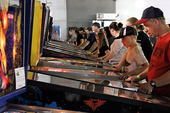 An entire row of serious players