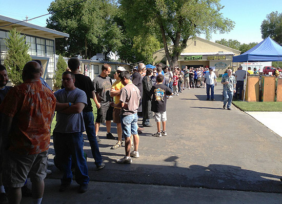 Attendance: Here is a shot of the line forming all the way from the expansion building to the main building