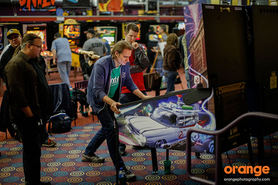 Markus Stix of Austria tries out the new Ghostbuster machine