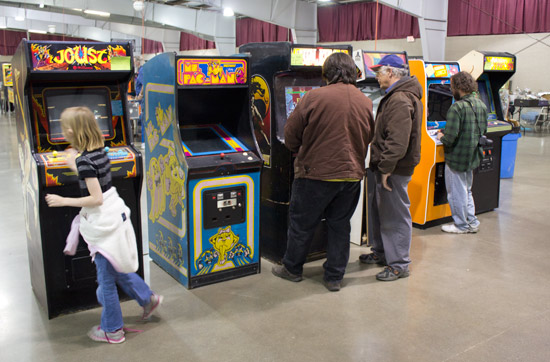 Some of the video games at the show