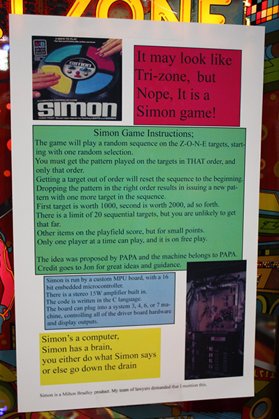 The instructions for the customized game