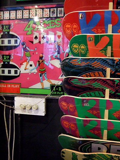 Pinball and skateboarding together
