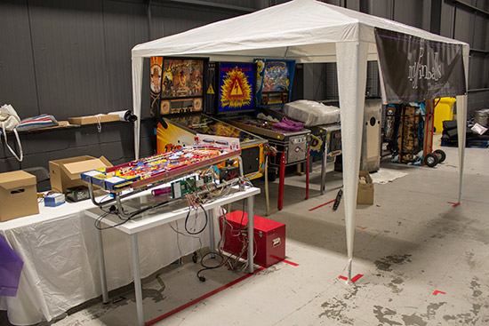 Jim Askey's lab has a number of interesting machines, including P-ROC versions of Indiana Jones and Whirlwind