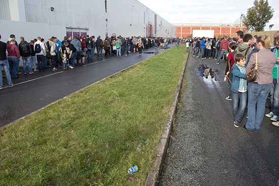 Part of the queue to get into the show