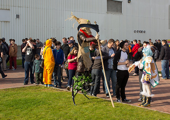 A few of the many game characters in the queue