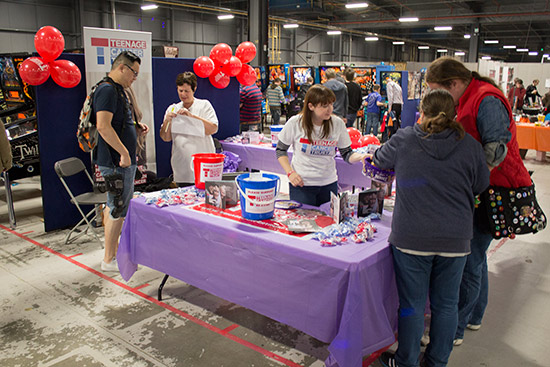 The Teenage Cancer Trust - the beneficiary of the Northern Lights Pinball's fundraising - had a stand here as well