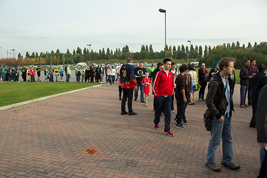 The queues extended back even further
