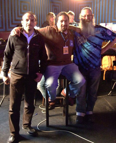 International pinball trio (left to right): Enrico, Michel and James