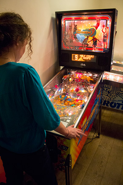 NBA Fastbreak backs onto a bank of three more machines