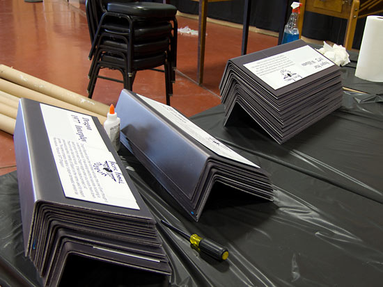 Machine information cards awaiting installation