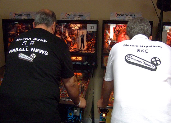 Beautifully modelled personalised Printimus Pinball Cup T-shirts