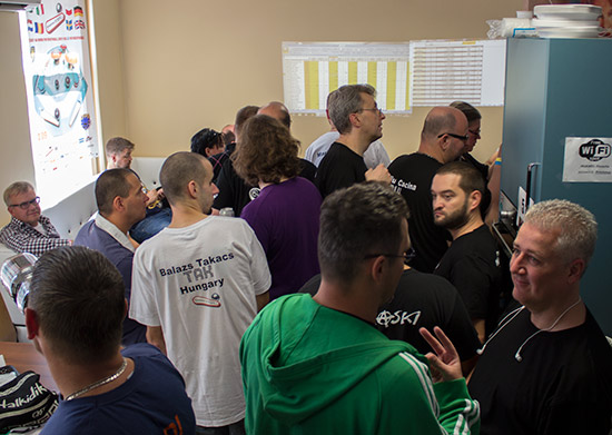 The next matches and the overall scores were projected on the wall