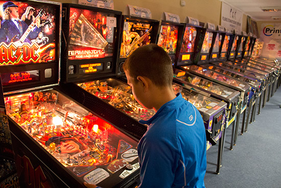 The left bank of machines