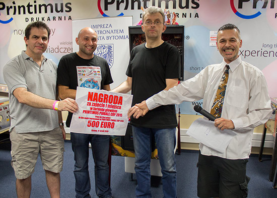Daniele also won a cash prize of &euro;500 for the win and a special winner's T-shirt