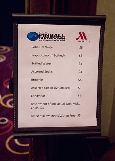 The snacks available at the show