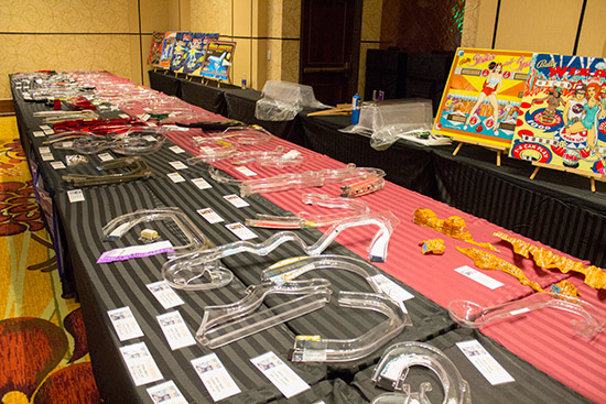 Starship Fantasy had their big selection of ramps, backglasses, playfields and plastics