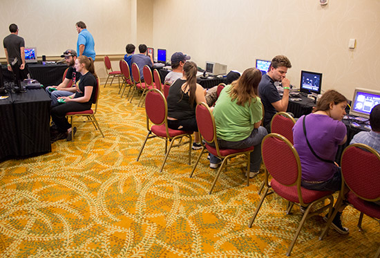 One of the rooms for retro console gamers