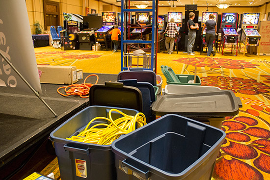Setting-up in the main show hall