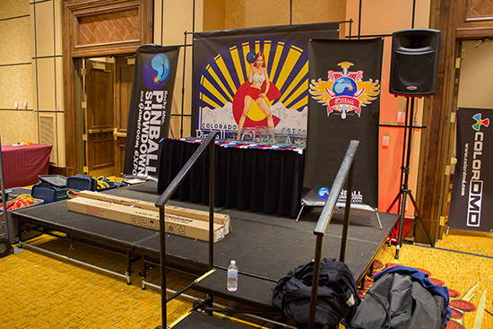 The stage where awards would be made during the show